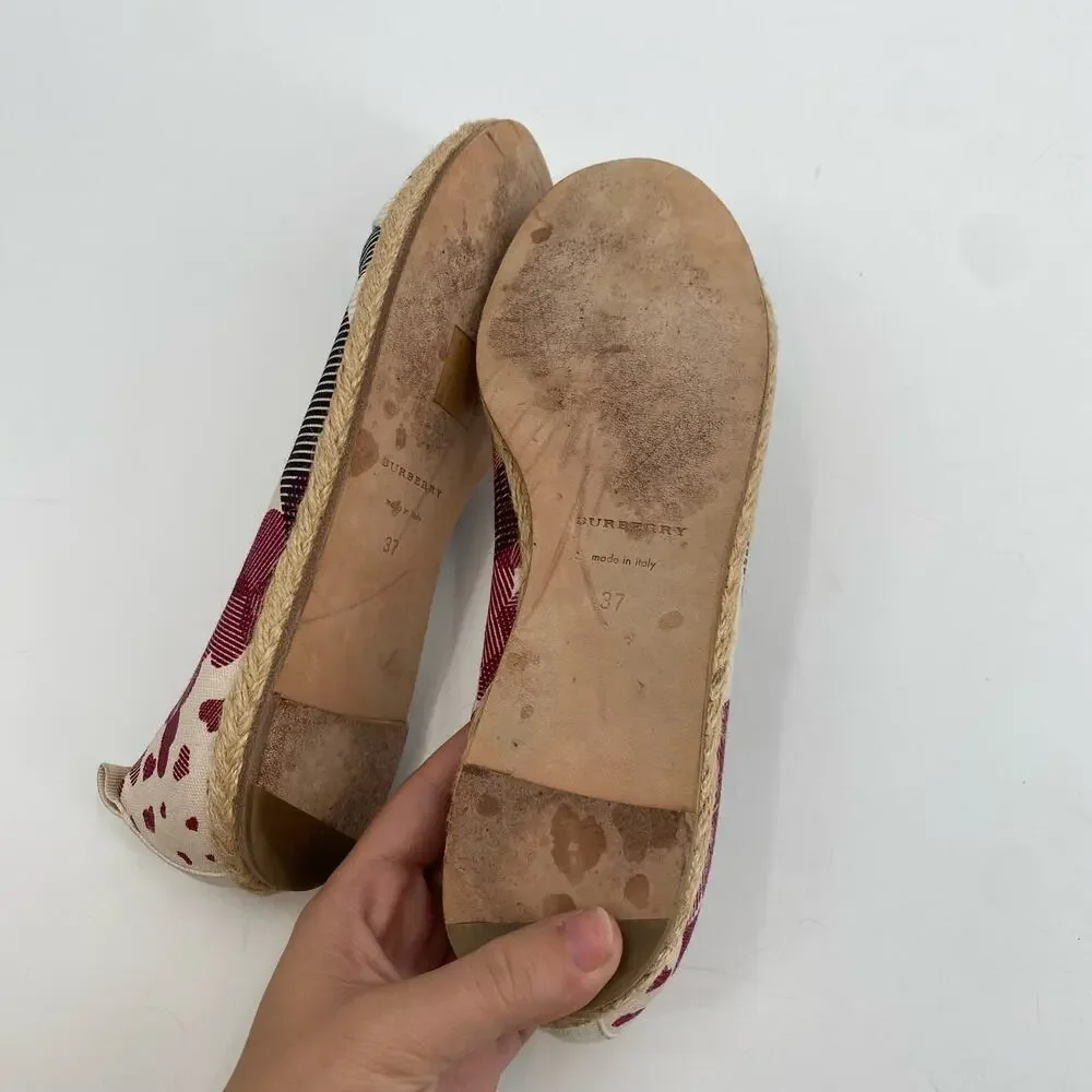 Burberry 37 plaid round toe espadrilles - Picture 6 of 8